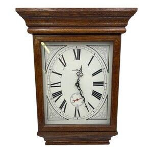 Vintage Howard Miller Fables Quartz 19 in Oak Wood Wall Clock